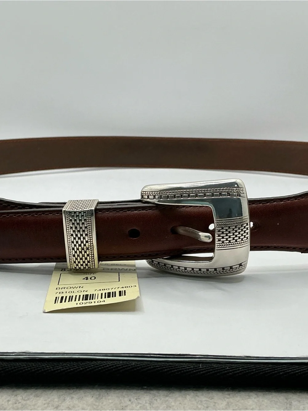 🤎 BRIGHTON 🤎Onyx Brown Leather Salina Taper Belt
